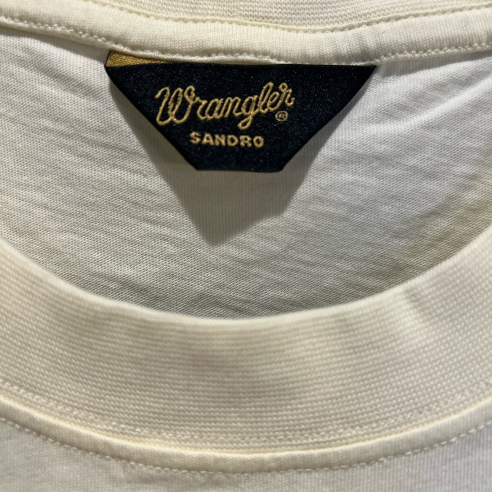 Sandro Paris x Wrangler Cream Rainbow Tee Size M NWT - Picture 6 of 8